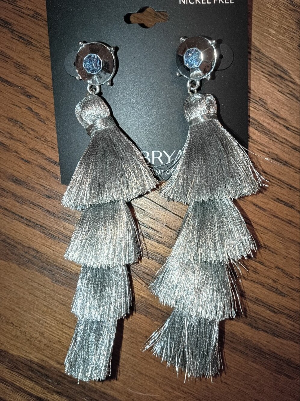 Silver Triple Tassel Earrings